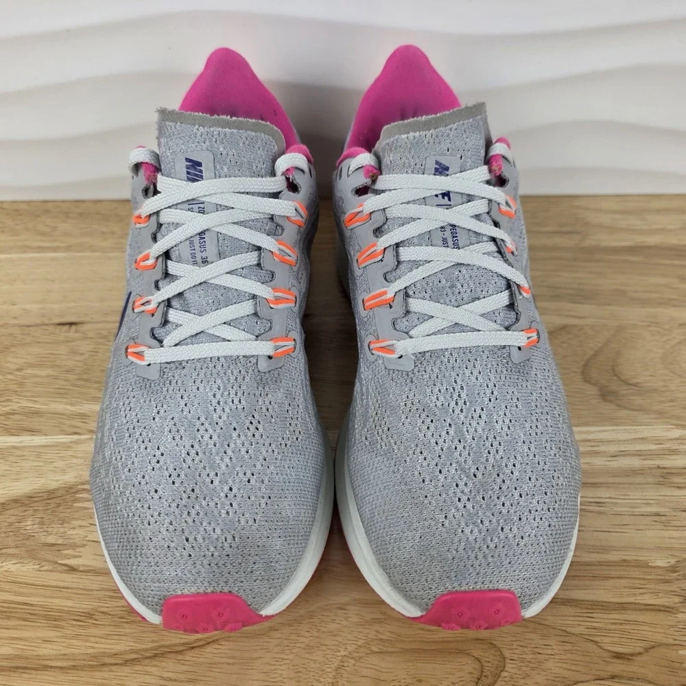 Nike‎ Air Zoom Pegasus 36 Womens 6.5 Wolf Grey Purple Running Shoes CK4473-001